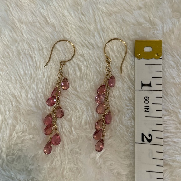 Gorgeous 14k gold and tourmaline earrings - Picture 4 of 10